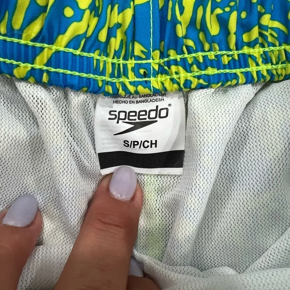 Speedo Blue and Yellow Patterned Swim Trunks